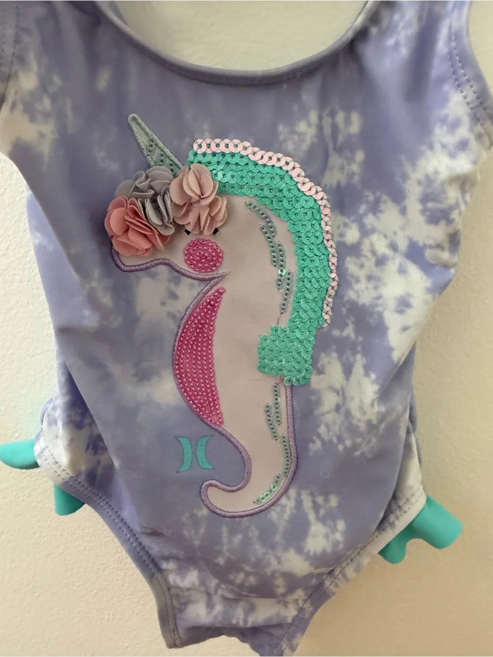 Hurley lavender tie-dye infant swimsuit